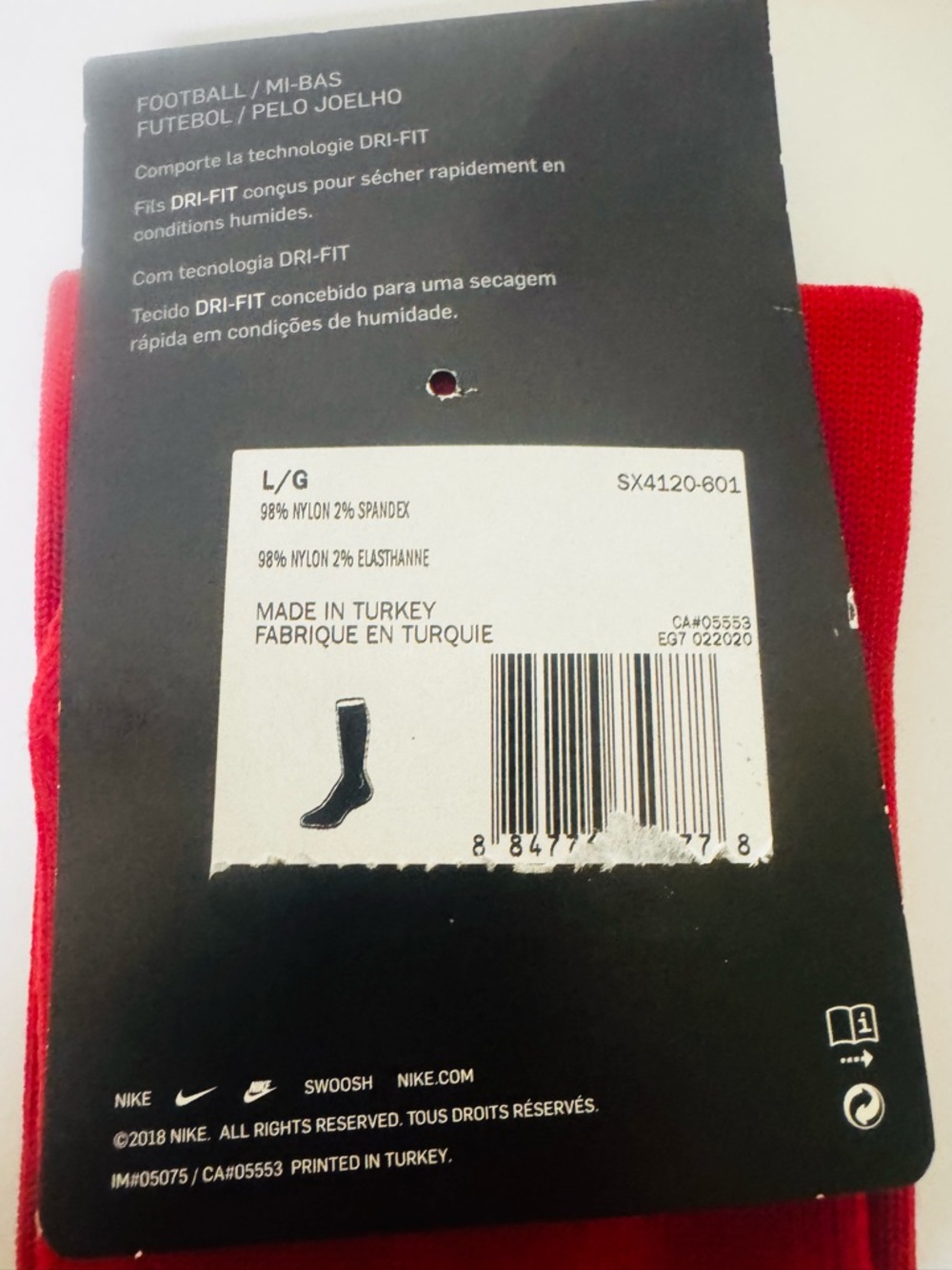 Nike Red Athletic Soccer/ Football Crew Socks
Unisex Men Size 8-12 Women 10-13 - Picture 4 of 4